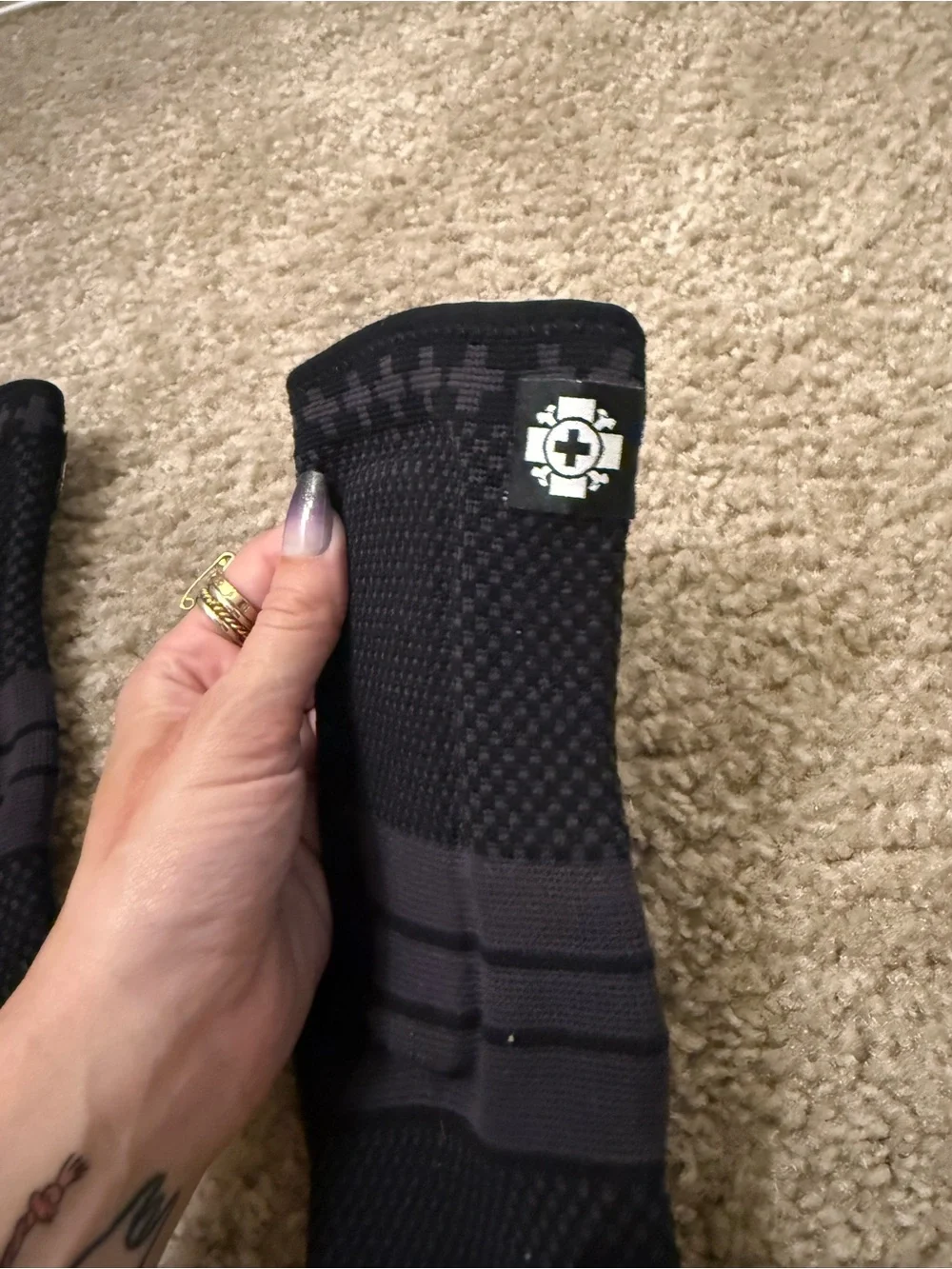 Compression Ankle Sleeves — Black/Grey Support old bones therapy medium